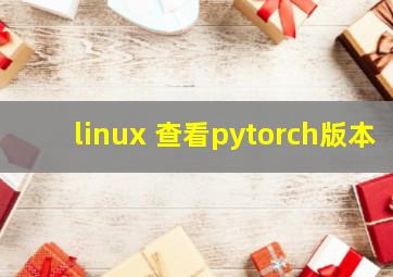 linux 查看pytorch版本